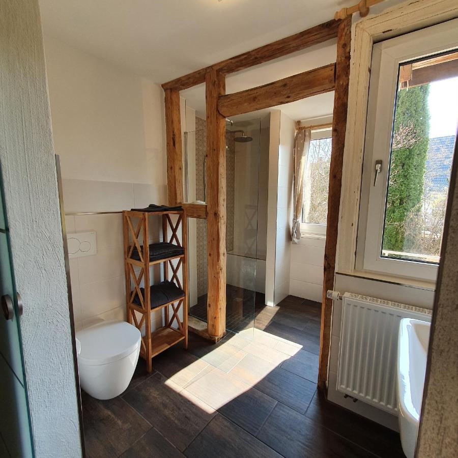 Alte Backstube - Ferienwohnung Huettenstube Und Ferienzimmer Auszeit Erkenbrechtsweiler Luaran gambar